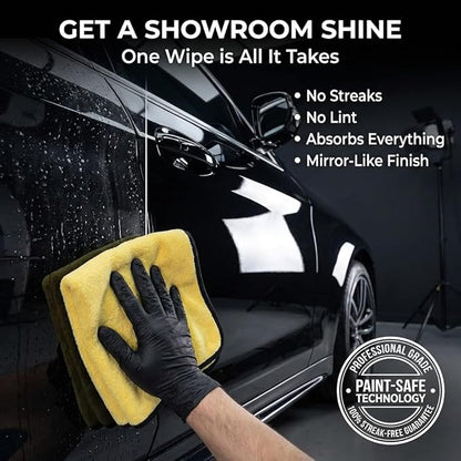 Microfiber Towels for Cars - 15.7" x 15.7" inches, Highly Absorbent Professional Grade Drying Towel Set for Superior Cleaning and Drying Performance - Car Drying & Kitchen Towel - Pack of 3