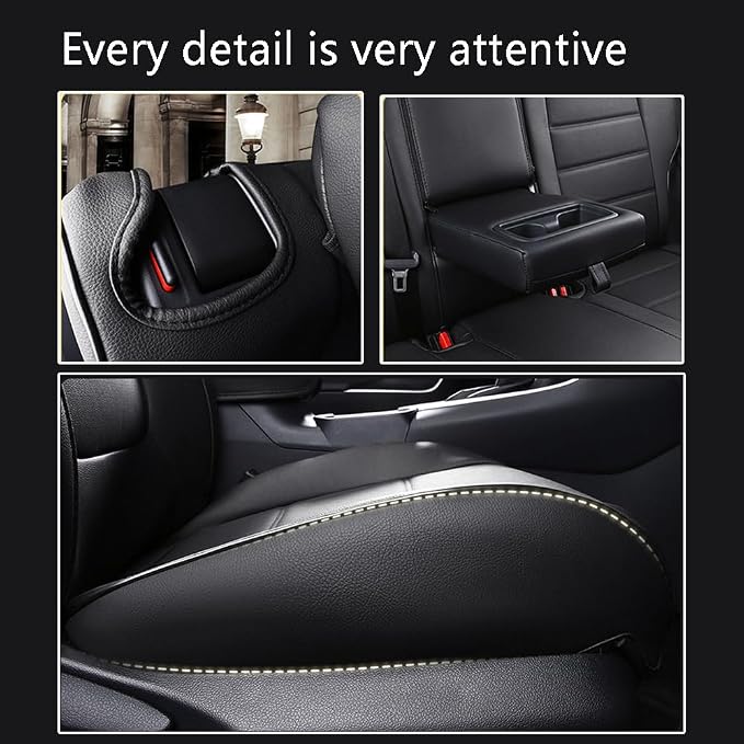 CocheFamilia Custom Fit Corolla Car Seat Covers for Select 2023 2024 Toyota Corolla L LE - Full Set,Leather (Black)