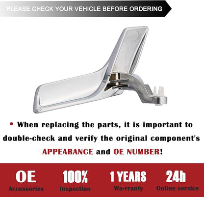 Metal Interior Door Handle Repair Kit | Compatible with Mercedes Benz W204 X204 C230 C250 C280 C300 C63 GLK250 GLK280 GLK300 | Inside Inner Front or Rear Left Driver Side Door Lever (Matter Sliver)