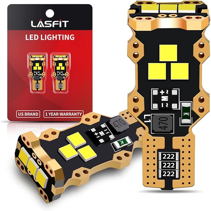 LASFIT 921 LED Bulb Reverse Light, 912 T15 6000K White Canbus Error Free W16W 906 904 Backup Light Replacement Cargo Lights for Car Trunk, Super Bright, Pack of 2
