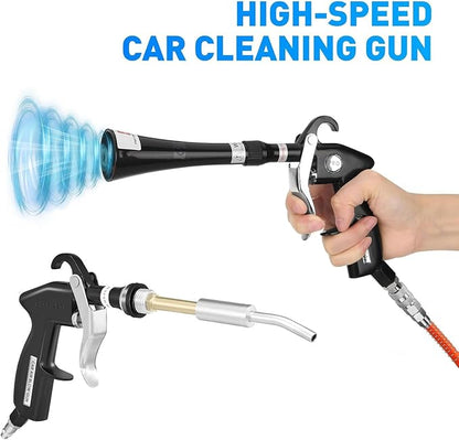 Car Cleaning Gun, Equipped with Two Nozzles, This Car Detailing Gun Can be Used with an Air Compressor to Quickly Remove Dirt and Dust Using Airflow. Suitable for Car Detailing