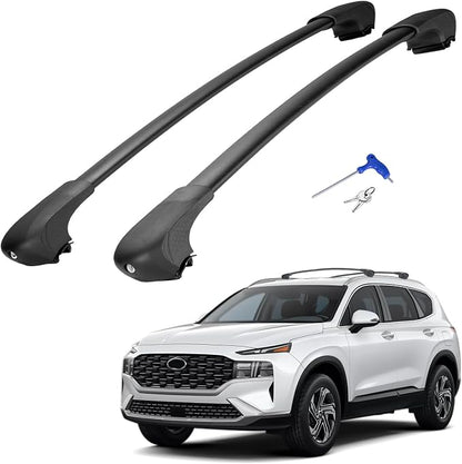 JOYTUTUS Lockable Roof Rack Cross Bars Compatible with Hyundai Santa Fe 2019-2023, Heavy Duty Aluminum Car Crossbar for Roof Basket Cargo Bag Kayak Bike Skiboard Luggage Rack