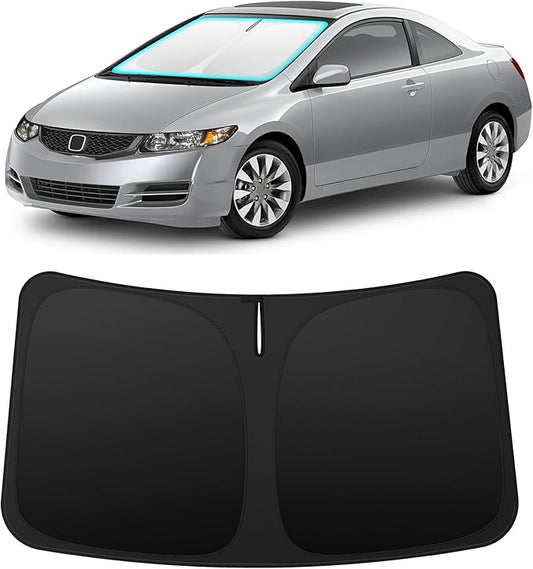 INSAUTO Custom Fit Windshield Sun Shade Accessories for Honda Civic 2006-2011, Foldable Front Window Sunshade, UV & Heat Reflector, Keeps Interior Cool, Includes Storage Bag