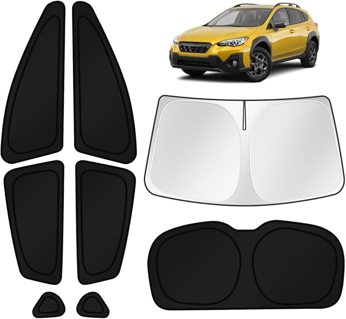 KUST Car Window Shades for 2018-2023 Crosstrek Accessories Windshield Sun Shade Side Rear Window Covers Sunshade Privacy Protection for Camping Blackout UV Block Full Set 8PCS