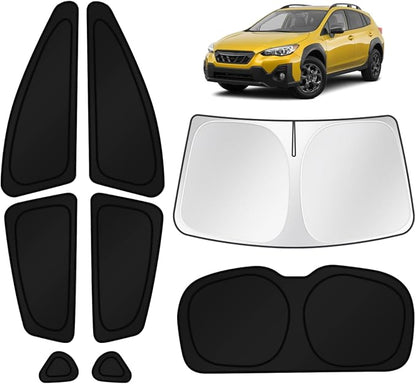 KUST Car Window Shades for 2018-2023 Crosstrek Accessories Windshield Sun Shade Side Rear Window Covers Sunshade Privacy Protection for Camping Blackout UV Block Full Set 8PCS