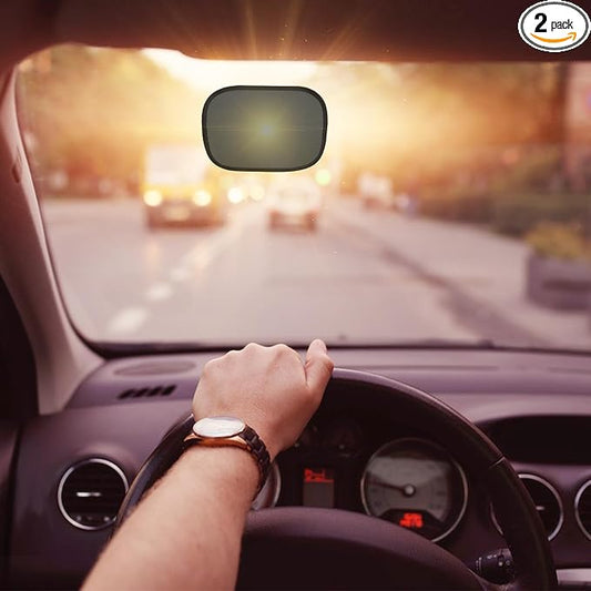 Car Window Shades, 2 Packs Mini Car Sun Shade for Front/Rear Window/Windshield, See Through Cling Window Blocker, Mesh Window Cover Screen Sun Glare 9.2"x6.9" Universal Fit