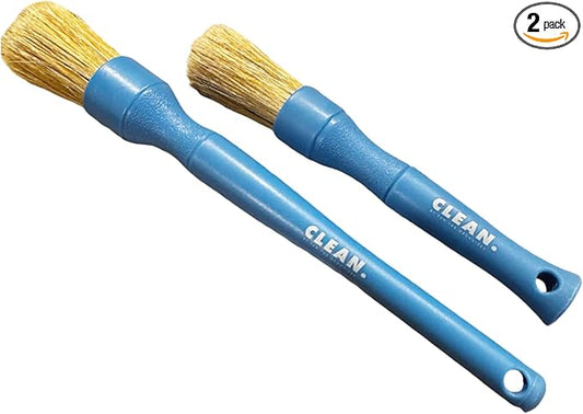 Clean. Blue Boar’s Hair Detailing Brush – Professional Grade Auto Detailing Brush for Interior & Exterior Cleaning – Soft Natural Boar Hair Bristles for Wheels, Vents, and Trim by Pan The Organizer