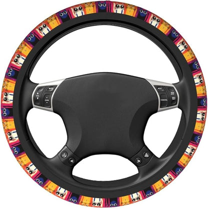 Cat Geometry Steering Wheel Covers Non Slip Neoprene Universal 15 Inch Steering Wheel Protector Car Cover for Men Women