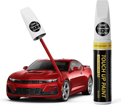 (Cherry Red/Cayenne Red (GSK) Car Touch Up Paint for GMC, Car Paint Scratch Repair Kit, Quick & Easy Solution, 2 in 1 Scratch Remover Pen with Color-Matched