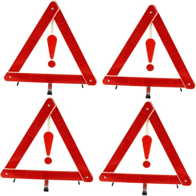 4pcs Warning Triangle Auto Safety Sign Car Kit Tripod Road Safety Kit and Firm