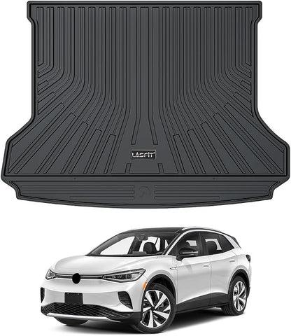 LASFIT Custom Fit Trunk Cargo Mat for Volkswagen VW ID.4 2021-2026, (Only Fit Non-Adjustable Carpet Floor), All Weather Protection TPE Trunk Mat Trunk Liner Trunk Tray Cargo Liner, Easy to Clean