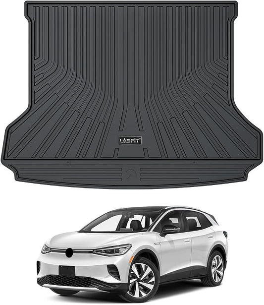 LASFIT Custom Fit Trunk Cargo Mat for Volkswagen VW ID.4 2021-2026, (Only Fit Non-Adjustable Carpet Floor), All Weather Protection TPE Trunk Mat Trunk Liner Trunk Tray Cargo Liner, Easy to Clean