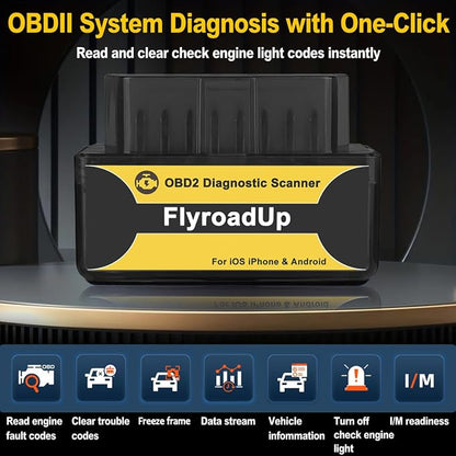 Bluetooth OBD2 Scanner for iOS iPhone & Android, Wireless Car Code Reader Diagnostic Tool for Check Engine Light, Works on OBDII Vehicles 1996 & Newer