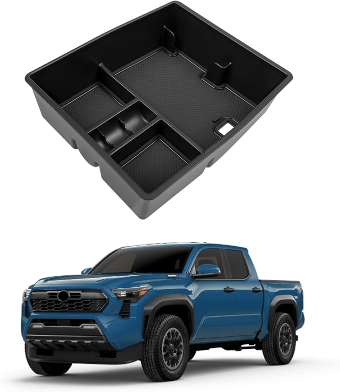Console Organizer Fits for 2024 2025 2026 Toyota Tacoma Center Console Tray Armrest Storage Box Compatible with Tacoma Interior Accessories