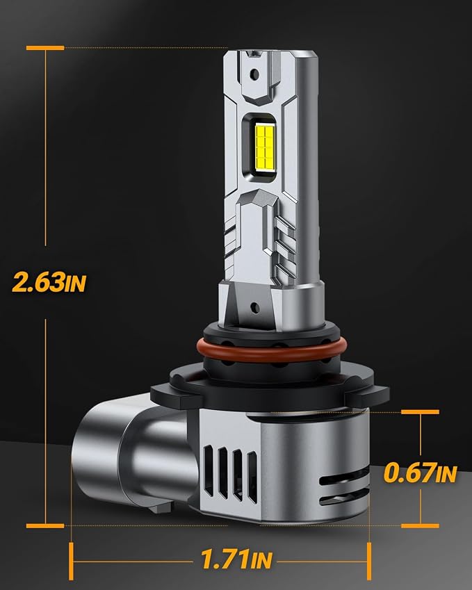 SEALIGHT 9005/HB3 H11/H8/H9 Bulb 10x Brightness 140,000LM Wireless, HB3 H9 Lights With Cooling Fan, 1:1 Subsize Quick Installation 70000Hrs Lifespan, Headlight Eyebrows, Pack of 4