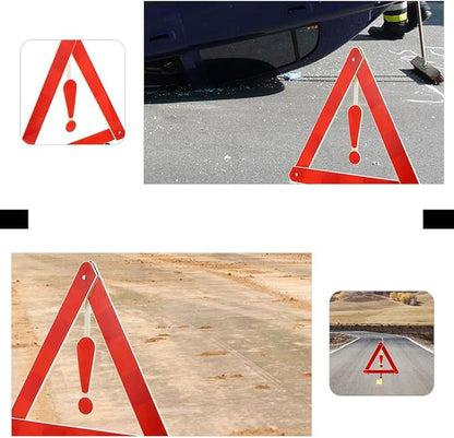 4Pcs Car Warning Tripod Safety Kit Collapsible Reflective Road Triangles for Vehicle Maintenance and Roadside Assistance and Wind Resistant Design