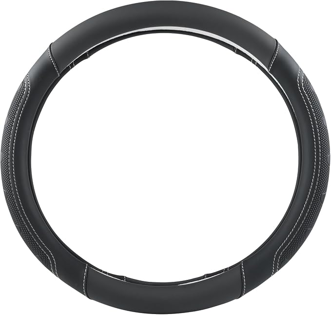 GIANT PANDA Car Steering Wheel Cover for Ford - F150 F250 F350 Expedition, (15.5-16 inches - Black+Gray Line)
