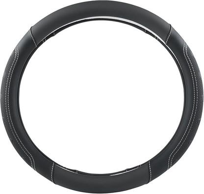 GIANT PANDA Car Steering Wheel Cover for Ford - F150 F250 F350 Expedition, (15.5-16 inches - Black+Gray Line)
