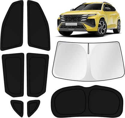KUST Car Window Shades for Hyundai Tucson 2016-2020 2021 Windshield Sun Shade Side Window Cover UV Block Privacy Protection Accessories for Camping Blackout Rear Back Full Set 8PCS