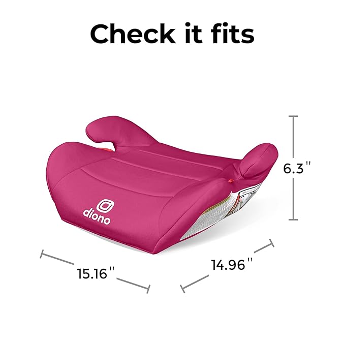 Diono Solana Lite Backless Booster Car Seat Pack of 2, Lightweight & Portable for Travel, Machine Washable Covers, 40-100 lbs, Pink Cotton Candy