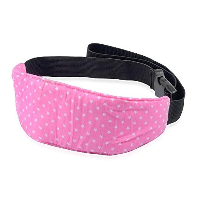Luckyiren Head Support for Stroller Car Seat - Head Band Strap Headrest for Sleeping Traveling for Toddler Kids Children Child Baby Infant- Pink