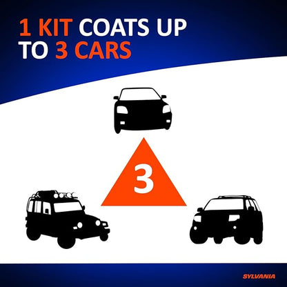 SYLVANIA UV Block Clear Coat Kit - Premium UV Headlight Protection for Vehicles - Includes Surface Activator, Protective Clear Coat & Applicator Towels - Long-Lasting - Restores to Like-New Condition