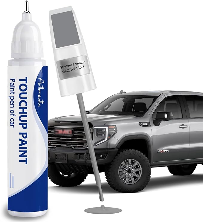 Sterling Metallic(GXD/WA130H) Touch Up Paint for GMC-Exact Match–Chips and Nicks Car Paint Scratch Repair Kit Automotive Paint Pen for Sierra 1500/2500 HD/Acadia/Canyon/Savana/Terrain