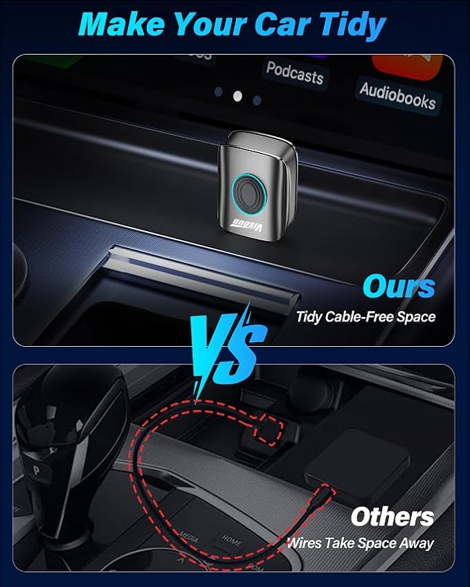 2-in-1 Wireless CarPlay Android Auto Adapter, 5s Fast Auto Connect, BT5.3 5.8GHz Low Latency Mini Aluminum Dongle
