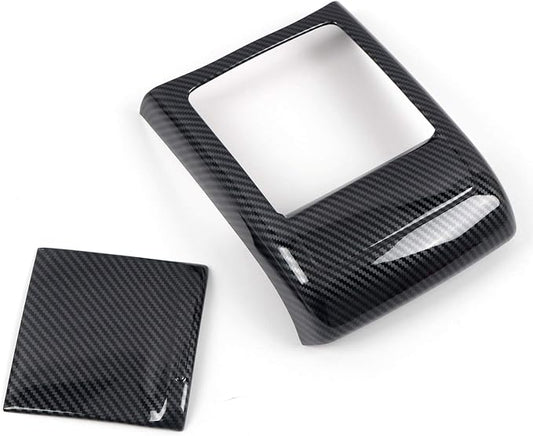 HIGH FLYING Carbon Fiber Grain Car Interior Accessories Center Console Armrest Air Vent Cover Trim Kit ABS 2pcs for Subaru WRX STI 2015 2016 2017 (Not Fit 2018 Model)