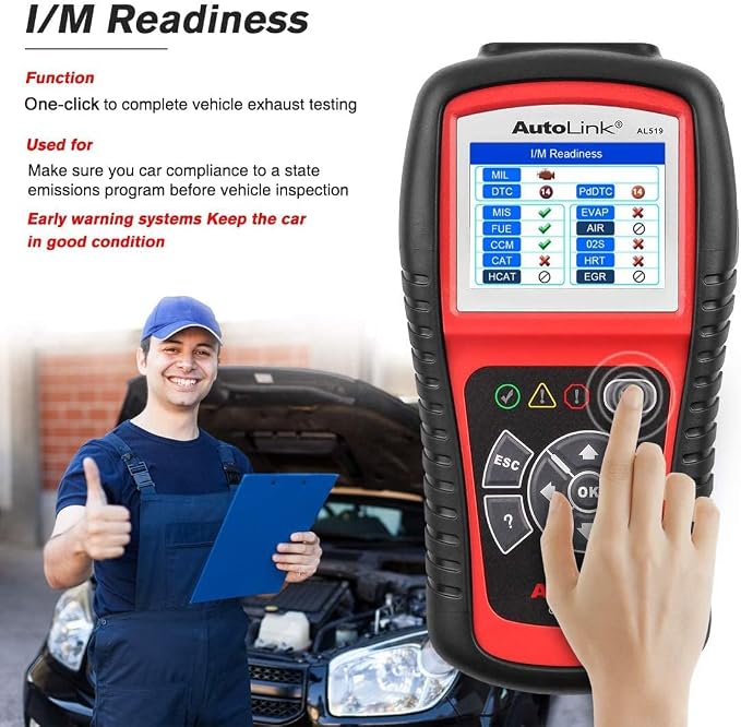 Autel AutoLink AL519 OBD2 Scanner, Professional Mechanic OBDII & CAN Car Diagnostic Scan Tool, Code Reader for Check Engine Light, One-Click Smog Check, DTCs Lookup, Upgraded Ver. of AL319/ MS309