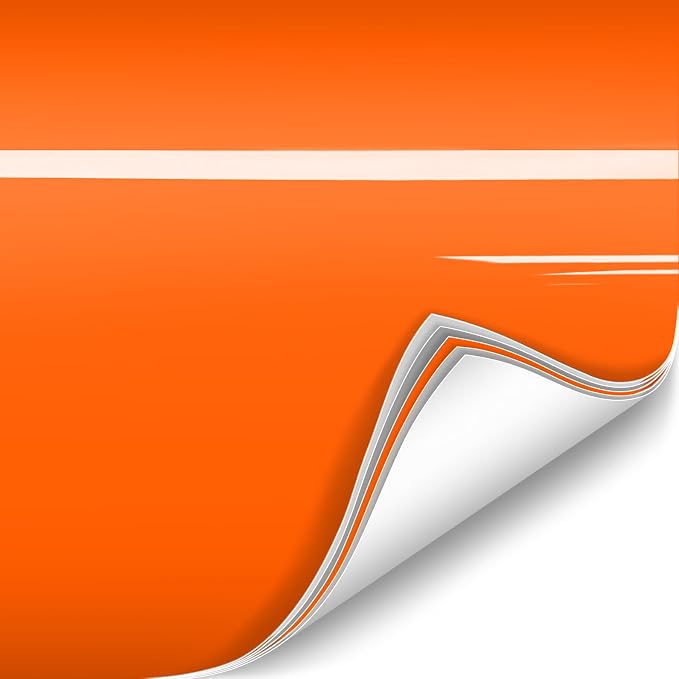 ColorFusion PPF by VViViD, Gloss Fluorescent Orange Dry Apply PPF Vinyl Car Wrap Roll 1ft x 5ft
