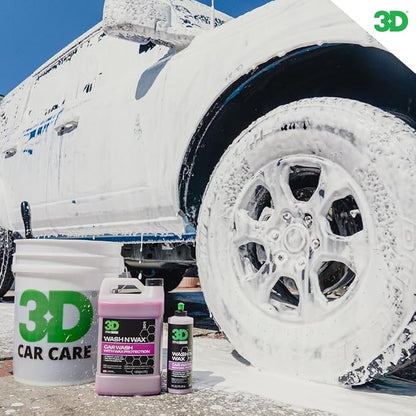 3D Wash N Wax Car Wash Soap - pH Balanced, Easy Rinse, Scratch Free Soap with Wax Protection - 16oz.