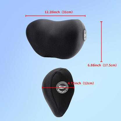 SPRFUFLY 2 Pack Car Headrest Pillow, Cloudlike Car Pillow with Adjustable Strap - 100% Memory Foam & Breathable Removable Cover, Ergonomic Design Car Neck Pillow for Driving(Includes 2 Eye Masks)