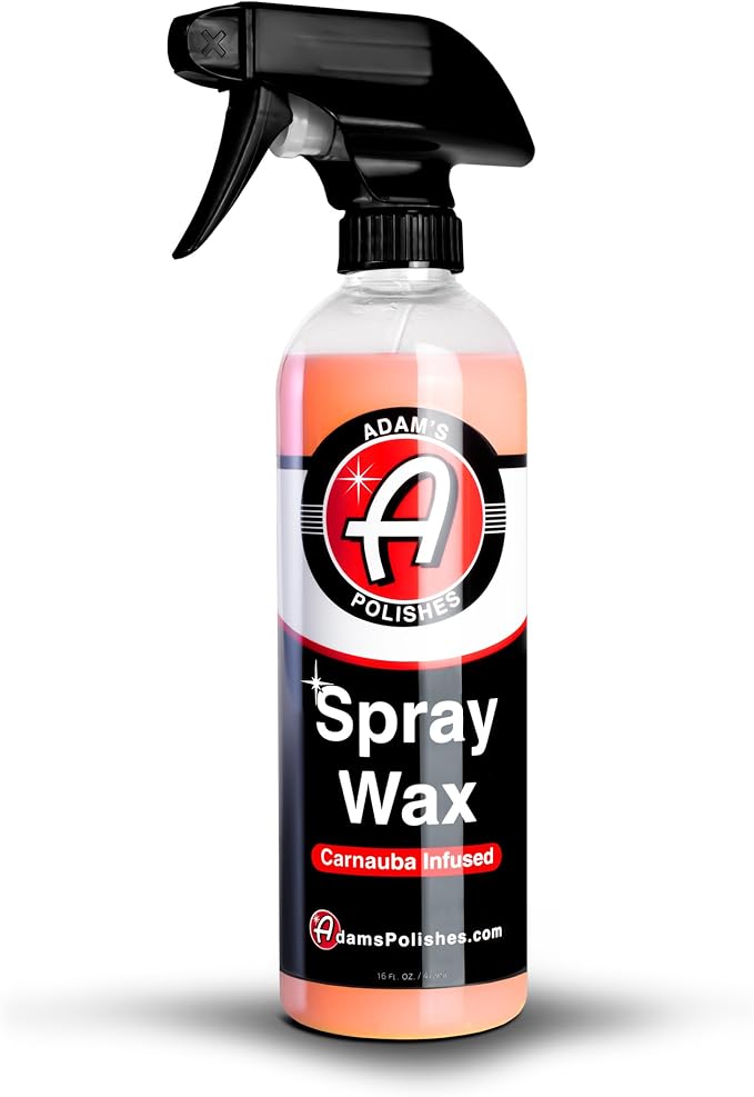 Adam's Polishes Spray Wax 16oz - Premium Infused Carnauba Car Wax Spray For Shine, Polish & Top Coat Paint Protection | Car Wash Enhancer & Clay Bar Lubricant | Car Boat Motorcycle RV Detailing