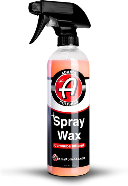 Adam's Polishes Spray Wax 16oz - Premium Infused Carnauba Car Wax Spray For Shine, Polish & Top Coat Paint Protection | Car Wash Enhancer & Clay Bar Lubricant | Car Boat Motorcycle RV Detailing