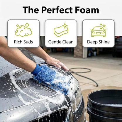 Care Car-Shampoo and Soap - Car Detailing Kit Essential - Vehicle Cleaning Supplies - Produces Thick, Foamy Suds - Gentle on Wax and Sealants, 16 Oz.