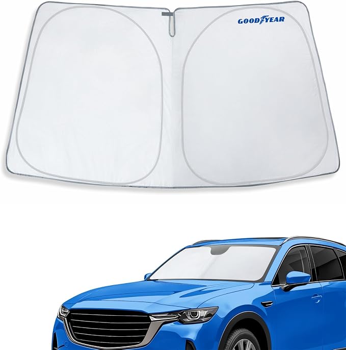 Goodyear Foldable Windshield Sunshade for Mazda CX-90 2024-2026, Truck car Accessories, Sunshade Cover, Sun Shade Car Windshield, Window Sun Blocker - GY008360