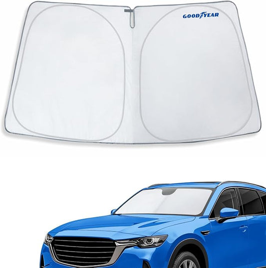 Goodyear Foldable Windshield Sunshade for Mazda CX-90 2024-2026, Truck car Accessories, Sunshade Cover, Sun Shade Car Windshield, Window Sun Blocker - GY008360