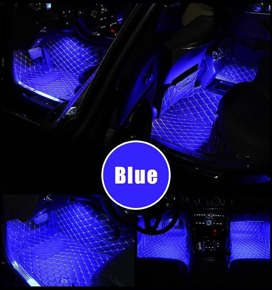 Car Interior LED Lights,Car Accessories, Automotive Ambient Neon Light Kit with USB Port, Gifts for Men and Women, 4 in 1 Decoration Lights for Car, Garden, Home, Party (Blue)