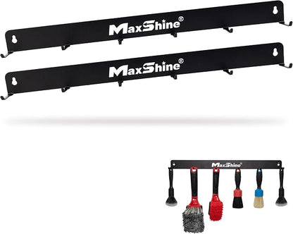 Maxshine Universal Detailing Brush Hanger (2-Pack, Brand) – 6 Organizer Hooks Lightweight Wall-Mount Design for Auto Detailing Supplies – Ideal for Garage & Mobile, Easy to Install Car Care Organizer