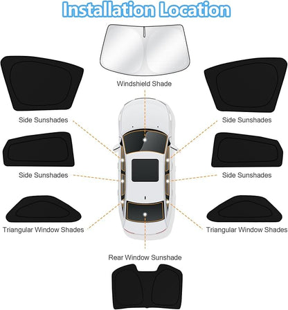 KUST Car Window Shades for Honda Accord 2018-2022 Windshield Sun Shade Side Window Cover UV Block Privacy Protection Accessories for Camping Blackout Rear Back Full Set 8PCS