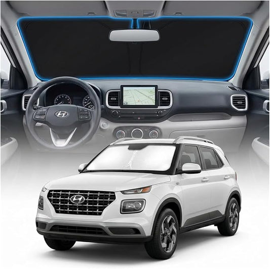 for Hyundai Venue Sun Shade Windshield Cover - Custom Fit Outlander Accessories 2020-2024 2025 Sunshade Foldable UV Protection & Heat Shield Sun Visor Accessories