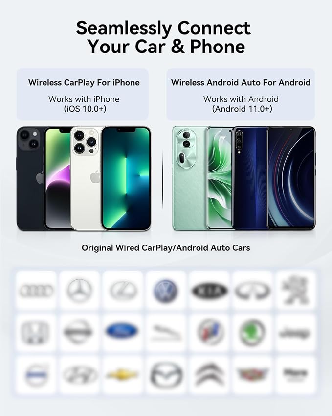 Spedal Wireless CarPlay Adapter USB C, 2nd Gen 2-in-1 Android Auto Wireless Dongle, 2026 Upgraded Wired to Wireless Converter for 2016+ Factory CarPlay Cars, No Lag Fast Connect, USB-A Included