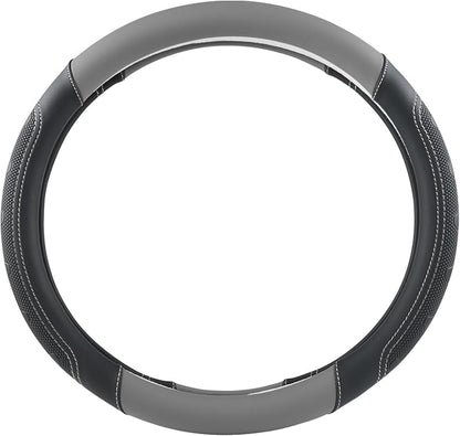 GIANT PANDA Car Steering Wheel Cover for Ford - F150 F250 F350 Expedition, (15.5-16 inches - Black+Gray)