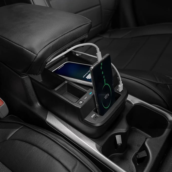 CarQiWireless Wireless Charger & Center Console Organizer for Honda CR-V (2017-2022) – Upgraded Interior Car Accessory with USB Ports, Fast Wireless Charging, and Extra Storage