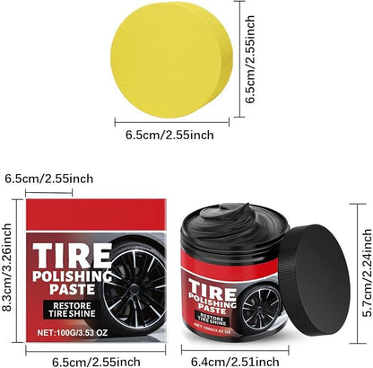 Tire Coating Paste, with Long Lasting UV Protection, 100 G, Tire Restorer, Shine Enhancer, Protective Formula, for Vehicle Truck Outdoor Detailing