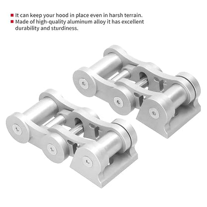 Hood Latches Kit Durable Secure Locking System for JK 2 Door & Unlimited 4 Door 2007‑2017 Off Roading Enthusiasts (Silver)