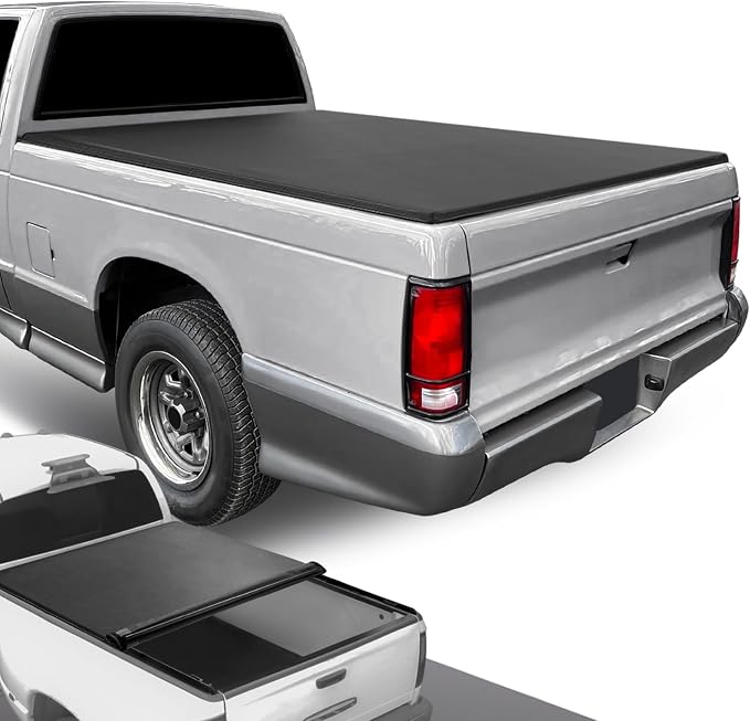 DNA Motoring TTC-RU-039 Truck Bed Soft Roll-Up Tonneau Cover Compatible with 82-93 S10 / 82-90 S15 / 91-93 Sonoma 6Ft Fleetside Bed