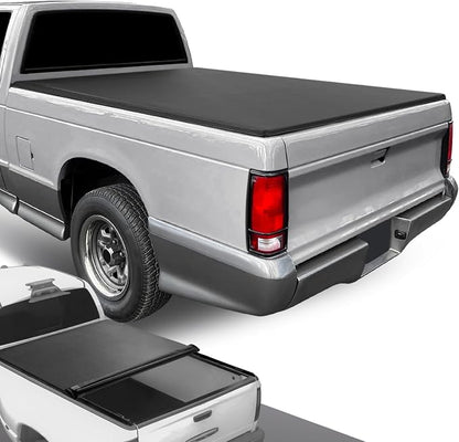 DNA Motoring TTC-RU-039 Truck Bed Soft Roll-Up Tonneau Cover Compatible with 82-93 S10 / 82-90 S15 / 91-93 Sonoma 6Ft Fleetside Bed