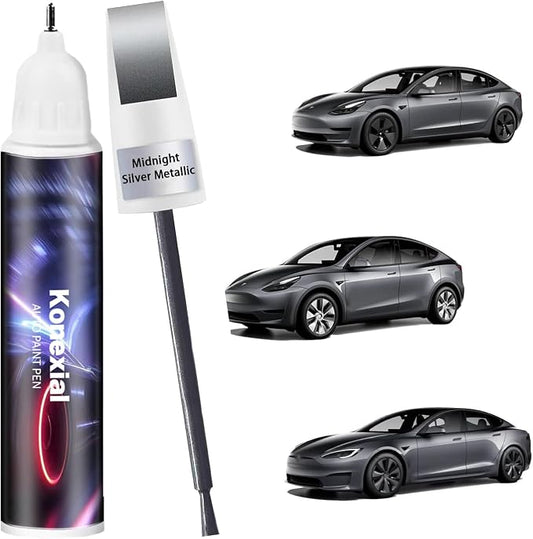 (Midnight Silver Metallic PMNG) Car Touch up Paint Compatible with Tesla Model Y/3/X/S, Premium Car Scratch Remover for Deep Scratches, Car Paint Pen Scratch Repair Two-In-One Touch Up Paint
